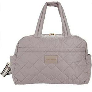 🆕️ Marc Jacobs Quilted Nylon Medium Weekender Bag Size 17x11 Bark Brand New